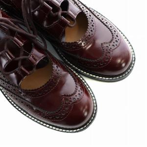 MARC JACOBS レザーシューズ ウィングチップ ロゴ パンチング 37 24cm 赤 レッド GY19 /MQ