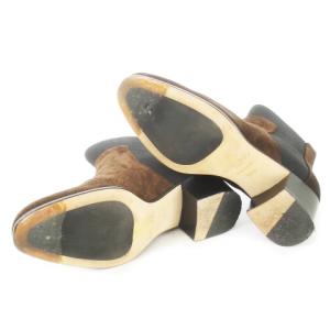 JIMMY CHOO サイドゴアブーツ ショートブーツ ローヒール スエード レザー 革 36.5 23.5cm 茶 ブラウン