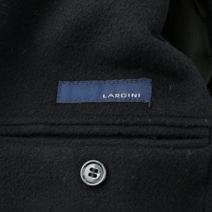 LARDINI チェスターコート メルトン ウール ブートニエール フラワー 46R ブラック JH23143AQ