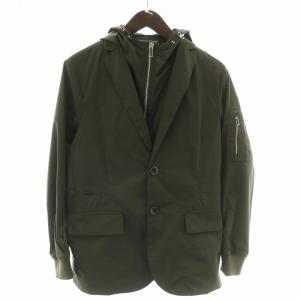 スリーブポケット ミリタリーディティール ノッチドラペル 2B ポリテーラードジャケットジャケット ベスト