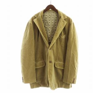 テーラードジャケット 長袖 シングル 背抜き ロゴ 茶 ブラウン GY19 /MQ