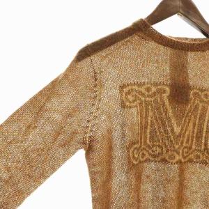 Max Mara 白タグ 22AW CHANTAL ニット セーター モヘア 長袖 Mロゴ マックスマーラグラム S 茶