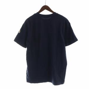 MONCLER 23SS Tシャツ カットソー フラワー ロゴ 半袖 プリント クルーネック M 紺 ネイビー GY19