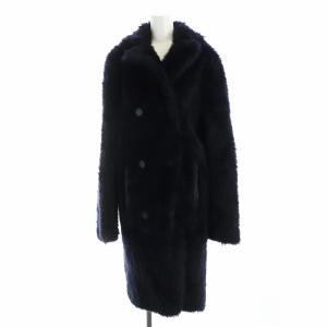 ロング コート ラムレザー ラムファー 38 ブラック