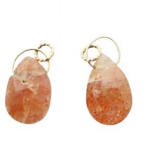 チャームのみ トップ ストーン K10 サンストーン 赤 レッド GY19 /MQ