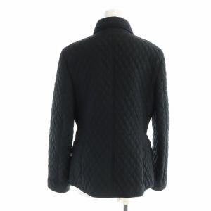 Salvatore Ferragamo キルティングジャケット 長袖 シングル ステンカラー 裏地総柄 総裏地 44 XL 黒 ブラック GY19