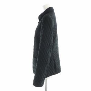 Salvatore Ferragamo キルティングジャケット 長袖 シングル ステンカラー 裏地総柄 総裏地 44 XL 黒 ブラック GY19