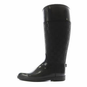 GGロゴ レインブーツ ロングブーツ ラバー 36 黒 ブラック /AN4 GY19 MT