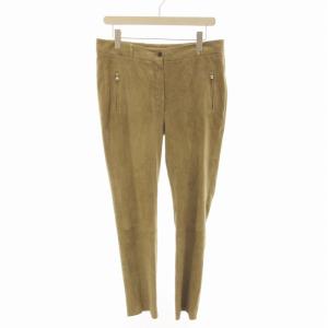 レザーパンツ スエード ラムスキン 46 ベージュ FAE0595