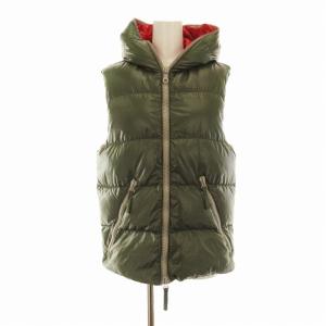 ダウンベスト フード ジップアップ 44 カーキ /EE MT