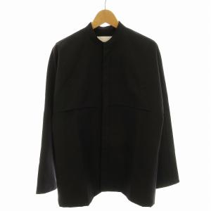 22AW ウール ポリエステル バンドカラー シャツ 37 ブラック J21DL0008J40014