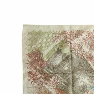 HERMES カレ90 Le Jardin de Leila レイラの庭 大判スカーフ シルク