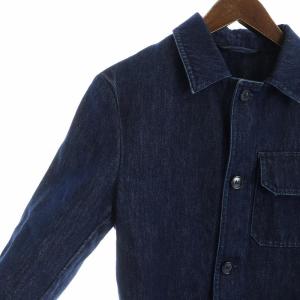 GIANNETTO SAILOR デニムジャケット 長袖 Gジャン ステンカラー ロゴ 42 紺 ネイビー GY19 /MQ