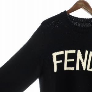 FENDI ニット セーター ビッグロゴ 46 ブラック