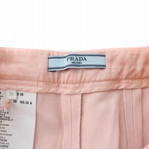 PRADA ボンディングロングパンツ フレア スラックス 36 XS ピンク APD1 2015 1752 /MW
