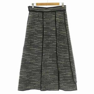 ADORE モノトーン ジャガード スカート 38 ブラッ ホワイト 531-9120212