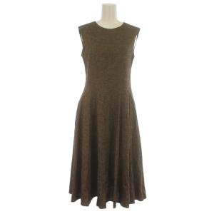 Theory ワンピース ノースリーブ ロング 半袖 麻 リネン レーヨン混 0 S 茶 ブラウン 01-9105014-334-700