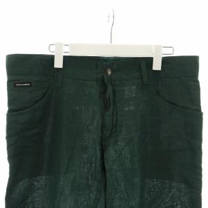 DOLCE&GABBANA コットンパンツ ストレート ジップフライ 無地 ロゴ 薄手 50 L 緑 グリーン PN /KW GY17