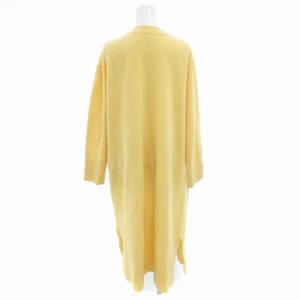 MILA OWEN MILAOWEN 美品 上質ワッフルロングカーディガン ニット ウール F 黄 イエロー 09WNT171019 /HO
