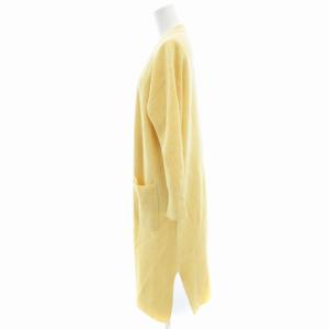 MILA OWEN MILAOWEN 美品 上質ワッフルロングカーディガン ニット ウール F 黄 イエロー 09WNT171019 /HO
