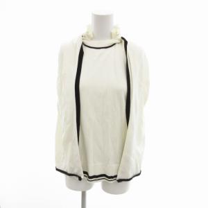 2WAYケーププルオーバートップス セーター ライン F 白 ホワイト CWNT231096 /HO 0428