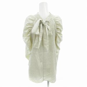 CELFORD 美品 バックリボンドットブラウス 長袖 36 白 ホワイト CWFB205029 /HO 0429 GY99