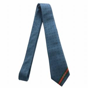 GUCCI イタリア製 ネクタイ レギュラータイ シルク 総柄 青 ブルー /MW GY38