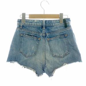 alexanderwang ショートパンツ ホットパンツ デニム ジーンズ ダメージ加工 5P 切りっぱなし アメリカ製 24 インディゴブルー