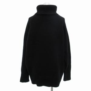 23区 MY STANDARD 美品 ウールカシミヤブレンドバルキー タートルネック ニット 38 黒 ブラック