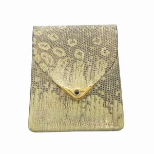 コインケース ウォレット 小銭入れ 財布 パイソン型押し 光沢 ゴールド金具 箱付き ゴールドカラー /MW