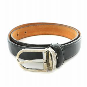 ベルト レザー バックル ロゴ刻印 40/100 黒 ブラック ゴールド