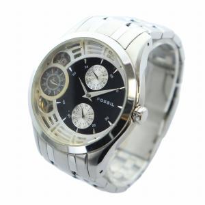 FOSSIL ジャンク品 腕時計 ウォッチ 自動巻き クロノグラフ シルバー色 ME-1011 GY18 /MQ