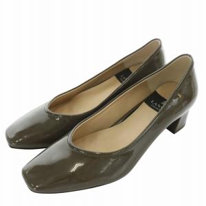 コレクション COLLECTION オールウェザー対応スクエアトゥパンプス エナメル 23.5cm ダークグレー