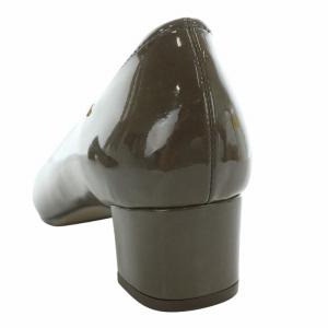 LANVIN コレクション COLLECTION オールウェザー対応スクエアトゥパンプス エナメル 23.5cm ダークグレー