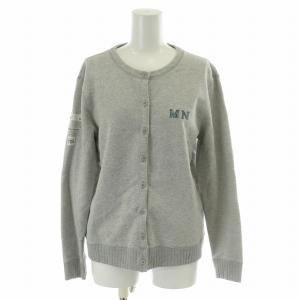 近年モデル スウェット カーディガン アウター 長袖  パイル地 裏毛 ロゴ ボックスシルエット M 灰色