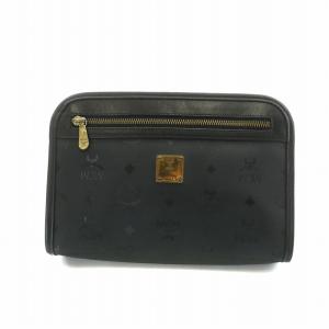 クラッチバッグ セカンド ナイロンキャンバス レザー ロゴ 黒 ブラック GY04 /MQ