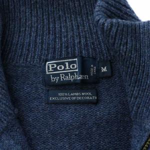 Polo by Ralph Lauren ニット セーター 長袖 ハーフジップ ロゴ刺繍 M 紺 ネイビー MNBLSWEM3T00012 /MW