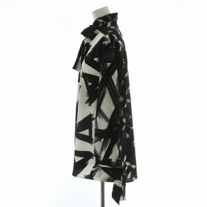 NARA CAMICIE シャツ ブラウス 長袖 総柄 タグ付き 2 黒 ブラック 白 ホワイト /MW GY18