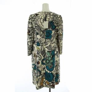 COTOO ワンピース ロング 長袖 花柄 総柄 タグ付き 40 M 白 ホワイト 黒 ブラック マルチカラー /MW