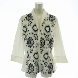 シャツ ブラウス 七分袖 レース 花柄 タグ付き 3 白 ホワイト /MW GY18