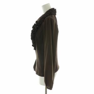 COTOO カットソー ブラウス 長袖 プルオーバー フリル 40 茶 ブラウン /MW GY18