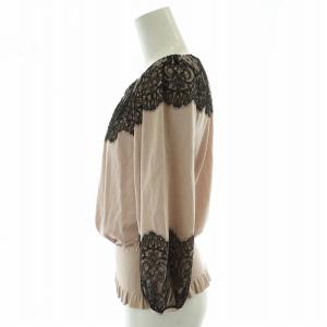 COTOO カットソー 七分袖 レース タグ付き 38 ピンク 黒 ブラック /MW GY18