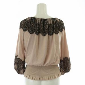 COTOO カットソー 七分袖 レース タグ付き 38 ピンク 黒 ブラック /MW GY18