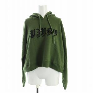 パーカー タグ付き プルオーバー 長袖 フード 裏毛 ロゴ S 緑 グリーン GY18 /MQ