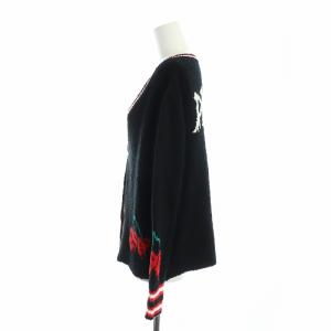 PINKO ニットカーディガン タグ付き 長袖 ロゴ M 黒 ブラック GY18 /MQ