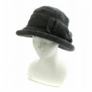 ハット 帽子 アンゴラ ロゴ S-M 56-57.5cm グレー GY18 /MQ