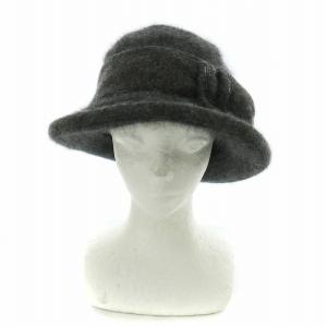 ANTEPRIMA ハット 帽子 アンゴラ ロゴ S-M 56-57.5cm グレー GY18 /MQ