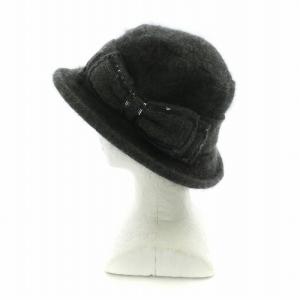 ANTEPRIMA ハット 帽子 アンゴラ ロゴ S-M 56-57.5cm グレー GY18 /MQ