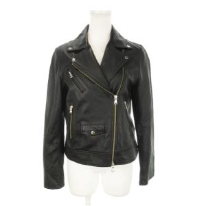 KC SHEEPレザー ライダースジャケット 革ジャン レザージャケット 羊革 本革 38 M 黒 ブラック