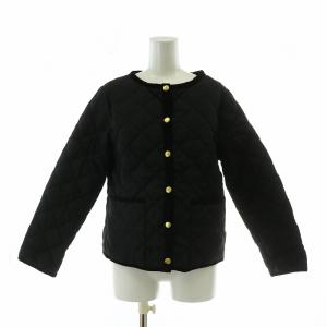 22AW アークリー ARKLEY ノーカラーキルティングジャケット 中綿 ショート丈 36 L 黒 ブラック